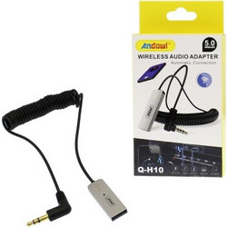Bluetooth Receiver 3.5mm Jack σε USB με ενσωματωμένο μικρόφωνο για το αυτοκίνητο Q-H10 Andowl