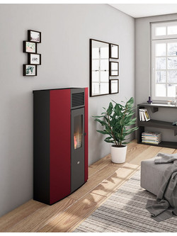 Eva Calor Perla Red Σόμπα Pellet Αερόθερμη 8kW
