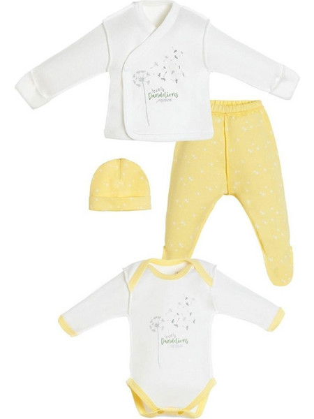 Σετ πιτζάμας με βρεφικά αξεσουαρ Biorganic Yellow Premature 82043