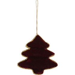 XMAS CRIMSON 3 ΚΡΕΜΑΣΤΟ ΔΕΝΤΡΟ POLYFOAM ΥΦΑΣΜΑ ΜΠΟΡΝΤΩ ΧΡΥΣΟ 12xH11cm c416396