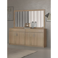 no1-4p-159-cb-latte Νο1 Μπουφές ΛΑΤΤΕ 4Π/2Σ 159x38x84m με καθρέφτη Μελαμίνη