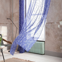 Gofis Home Κουρτίνα Floral με Τρουκς 140x280 Dione Marine Blue 535/09