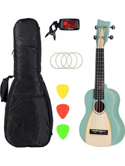 Gewa VGS Manoa Waimea Soprano Pacific Lagoon Green Standard Bundle
