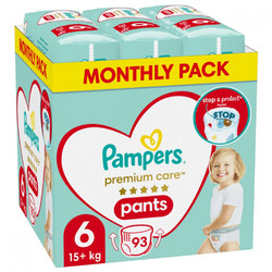 Pampers Premium Care Pants Monthly Pack Πάνες Βρακάκι No6 15+kg 93τμχ