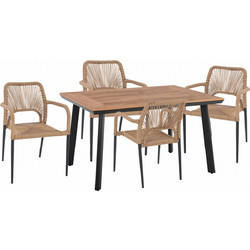 HomeMarkt Σετ Τραπεζαρία Κήπου 5τμχ Μπεζ HM11535.02