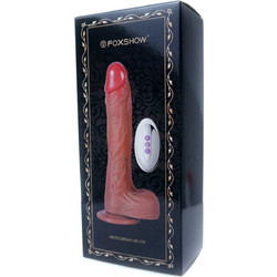 Kinksters Silicone Thrusting Telescopic Heating Ρεαλιστικός Δονητής για Ζευγάρια με Τηλεχειριστήριο 21cm Flesh