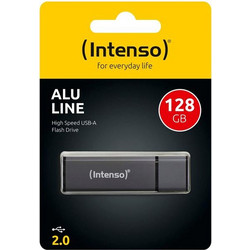Intenso Alu Line 128GB USB Stick 2.0 με USB-A Ανθρακί