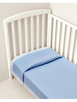Prenatal Κουβέρτα Κούνιας Βαμβακερή 100x120 Γαλάζια