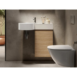 Rak Ceramics Petit Κρεμαστός Νιπτήρας Μπάνιου Στρογγυλός 76.5x36cm Λευκός 27701