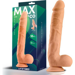 LateToBed Max & Co Ben Ρεαλιστικό Dildo με Βεντούζα & Όρχεις 26cm Μπεζ