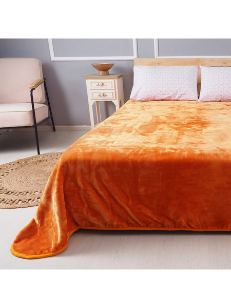 Κουβέρτα βελούδινη μονή 160x220cm deluxe Joli 1800gr Πορτοκαλί