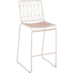 Σετ Mica Decorations Μεταλλικό Σκαμπό Μπαρ Bueno -Απαλό Ροζ 112x55x58cm 2τμχ