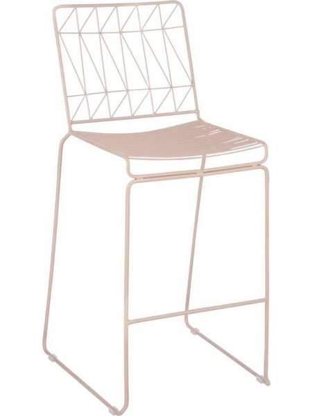 Σετ Mica Decorations Μεταλλικό Σκαμπό Μπαρ Bueno -Απαλό Ροζ 112x55x58cm 2τμχ