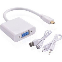 1080P microHDMI Male to VGA Female Adapter Video Converter with Audio & Power cable OEM