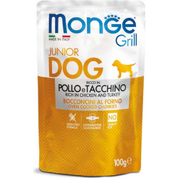 Monge Junior Pouch Grill Chicken & Turkey 100gr