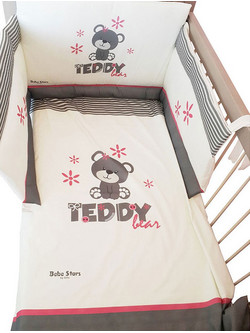 Bebe Stars Teddy Flower Σετ Κούνιας White/Grey 4τμχ