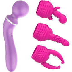 Wand Massager 10 Vibration Modes Pink Purple