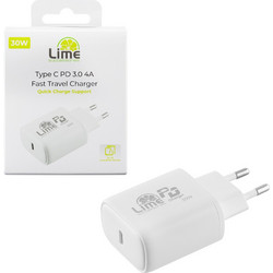 Lime LTC30W Φορτιστής Χωρίς Καλώδιο με Θύρα USB-C 30W Power Delivery White