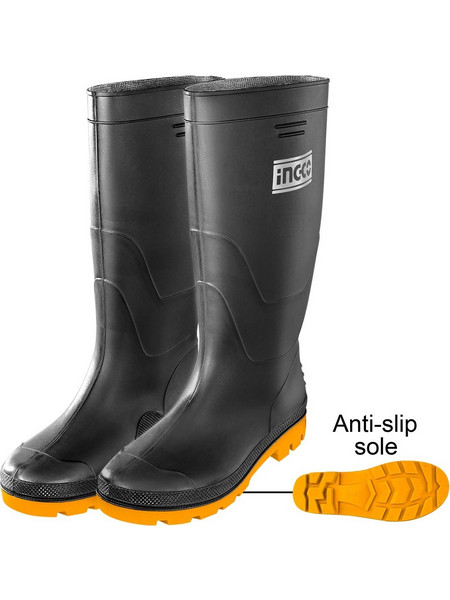 Ingco Γαλότσες Εργασίας Γονάτου Γκρι SSH092LYB