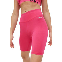 DKNY Logo Print Γυναικείο Κολάν Ποδηλατικό Ψηλόμεσο Ροζ DP2S5014