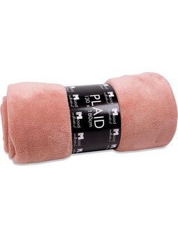 Μονή Κουβέρτα Fleece Ριχτάρι Καναπέ με υφή σε χρώμα Ροδακινί Ροζ, 130x180 cm - In the mood Collection