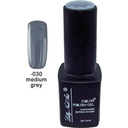 Lilly Nail Art Color Gel Medium Grey Ημιμόνιμο Βερνίκι Νυχιών 12ml