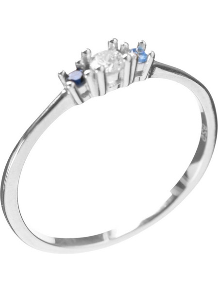 Δακτυλίδι Ασημένιο 925 Ν58 με άσπρο-μπλε-σιέλ zircon Prince RG002