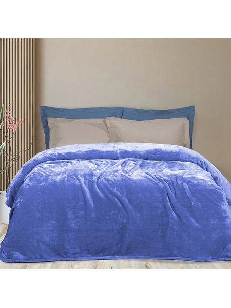 Κουβέρτα βελούδινη διπλή 220x240cm deluxe Joli 3800gr Σιέλ