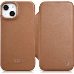 iCarer Premium Leather Folio Case with MagSafe Brown (iPhone 14 Pro)
