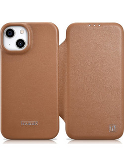 iCarer Premium Leather Folio Case with MagSafe Brown (iPhone 14 Pro)