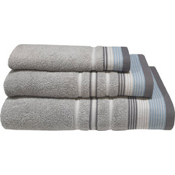 Πετσέτα ΚΟΜΒΟΣ Satin Stripe Πεννιέ 450γρ/m2 100% Cotton Χειρός Grey 30x50