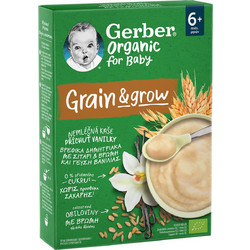 Nestle Gerber Organic Βιολογική Βρεφική Κρέμα Δημητριακά με Σιτάρι Βρώμη & Βανίλια 6m+ Χωρίς Ζάχαρη 200gr