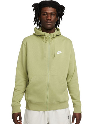 Nike Sportswear Club Ανδρική Ζακέτα Fleece με Κουκούλα και Φερμουάρ Πράσινη Mint BV2648-334