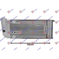 Ψυγeio 750-900-1.0-1.1 M/A (52x25) (VALEO CLASSIC) Lancia Y10 84-91 - 016006305