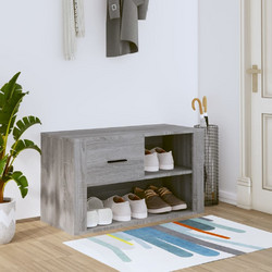 vidaXL Παπουτσοθήκη Σκαμπό Ξύλινη Γκρι Μ80xΠ35xΥ45cm 816758