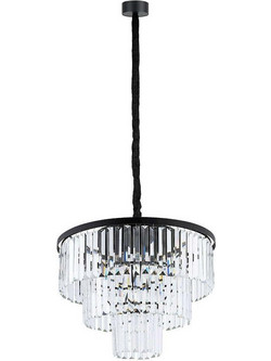 Φωτιστικό Οροφής Cristal M 7616 56x140cm 9xE14 40W Clear-Black Nowodvorski
