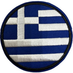 Σήμα ραφτό υφασμάτινο Ελληνική σημαία σε κύκλο