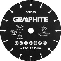 GRAPHITE Δίσκος καρβιδίου Multi Material 230mm 55H699