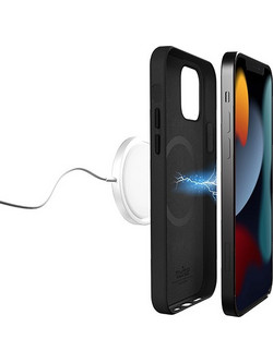 Puro Cover leather look 'SKYMAG' made for MagSafe for iPhone 13 Pro 6.1' Black