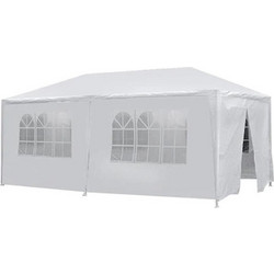 Gazebo Κιόσκι Τέντα Κήπου με Μεταλλικό Σκελετό 4 Παράθυρα 6 Αφαιρούμενους Πλευρικούς Τοίχους, 3x6 m - Aria Trade
