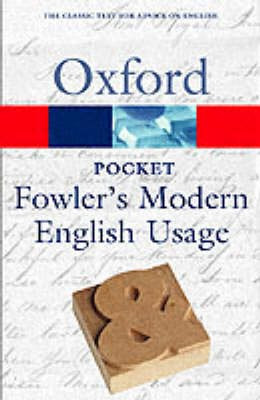 OXFORD POCKET FOWLER'S MODERN ENGLISH USAGE PB