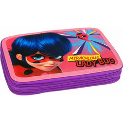 Gim Ladybug Girl Power Κασετίνα Γεμάτη με 2 Θήκες Ροζ 346-05100