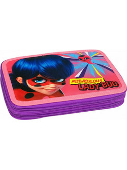 Gim Ladybug Girl Power Κασετίνα Γεμάτη με 2 Θήκες Ροζ 346-05100