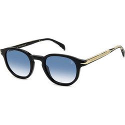David Beckham DB1007/S 807/F9 Ανδρικά Γυαλιά Ηλίου Τετράγωνα Κοκάλινα Μαύρα με Μπλε Degradee Φακό