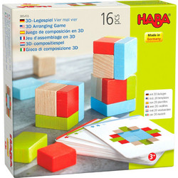 Ξύλινο Παιχνίδι Αντιγραφής Haba Με 16 Τουβλάκια Και 10 Κάρτες Σχεδίων 3+