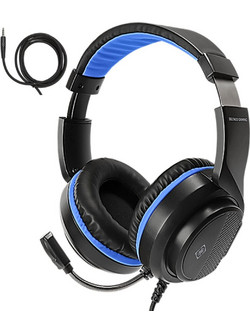 Deltaco GAM-127 Gaming Headset Over Ear Black Blue