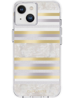 Case-Mate Pearl Stripes MagSafe - Case decorated with mother-of-pearl for iPhone 14 / 13 (Pearl Stripes)