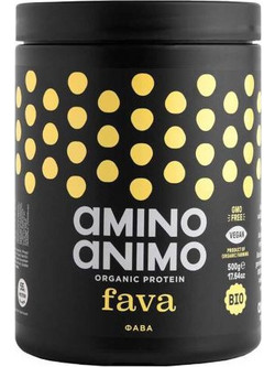 Amino Animo Organic Fava Φυτική Πρωτεΐνη Χωρίς Λακτόζη & Γλουτένη 500gr