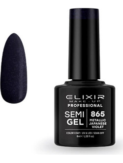 Elixir Semigel 865 Metallic Japanese Violet Ημιμόνιμο Βερνίκι Νυχιών 8ml