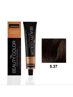 Lorvenn Beauty Color 5.37 Καστανό Ανοιχτό Καφέ Ντορέ Μόνιμη Βαφή Μαλλιών 70ml
